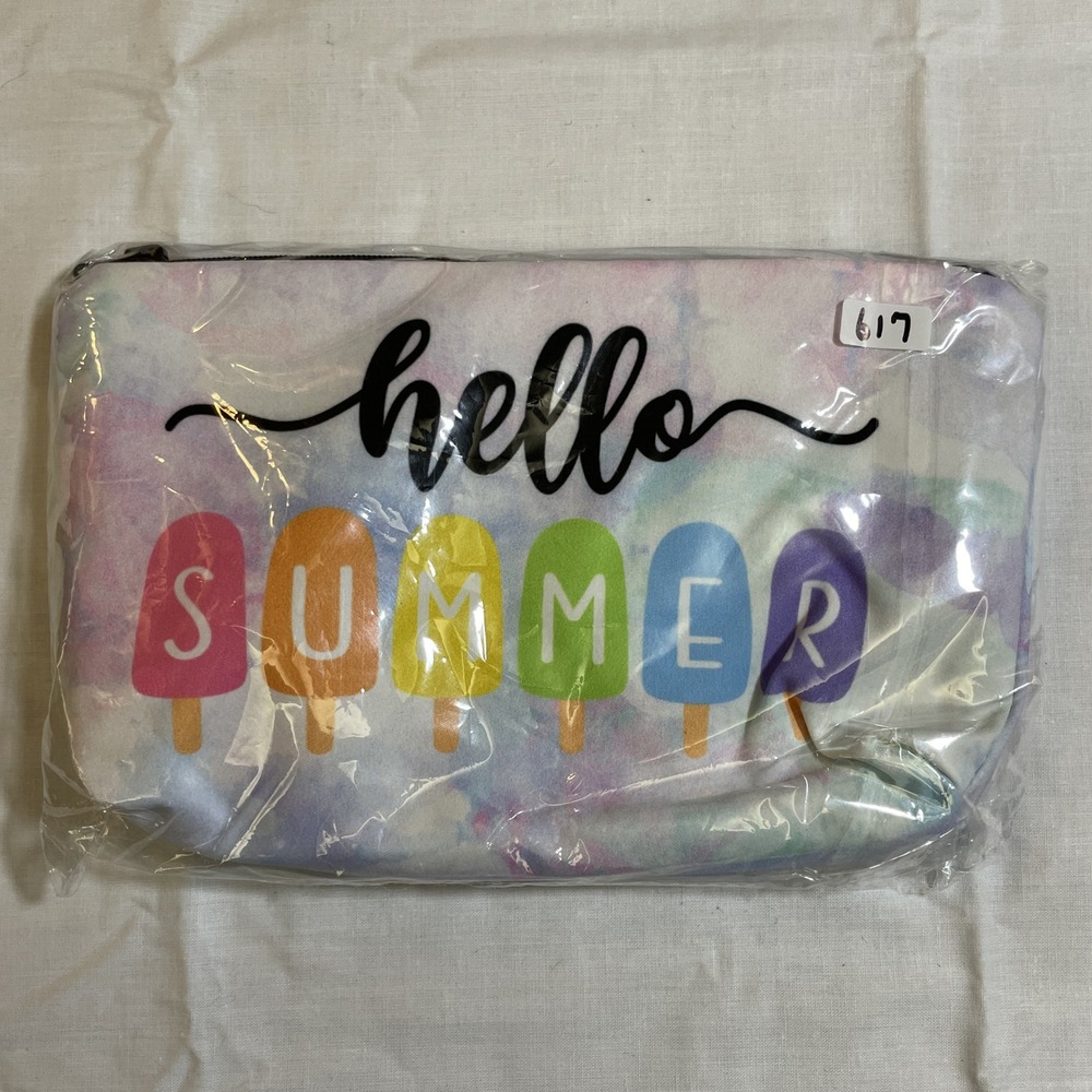 The Pouch Cosmetic Bag Multicolor NWT Hello Summer Popsicle Tie Dye